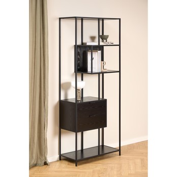 Regál/knižnica SEAFORD 21 čierna 1