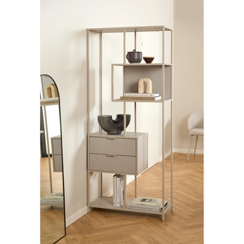 Regál/knižnica SEAFORD 21 sivá 1