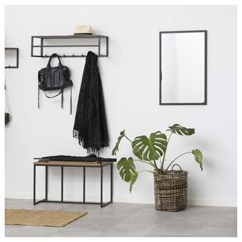 Nástenný vešiak SEAFORD 2 čierna/dub divoký 1