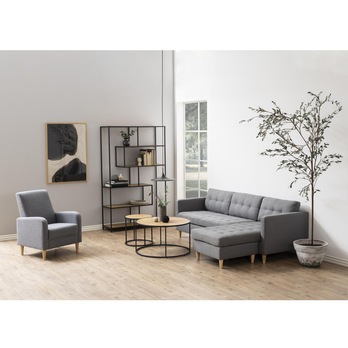 Konferenčný stolík SEAFORD 3 dub divoký/čierna 5