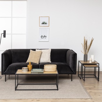 Konferenčný stolík SEAFORD dub divoký/čierna 8