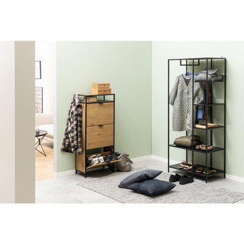 Skrinka na topánky SEAFORD čierna/matná čierna 1