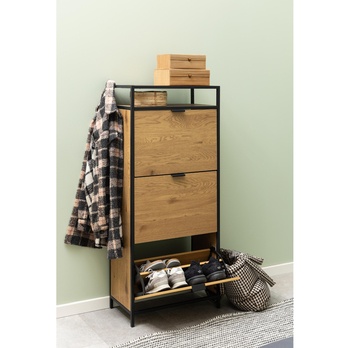 Skrinka na topánky SEAFORD čierna/matná čierna 2