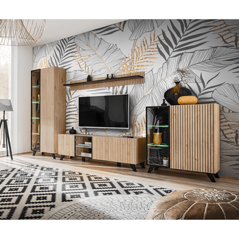 TV komoda SEAN prírodná/čierna 1