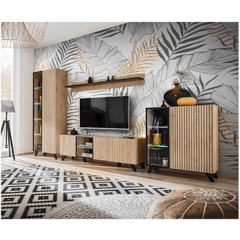 Komoda SEAN prírodná/čierna 1