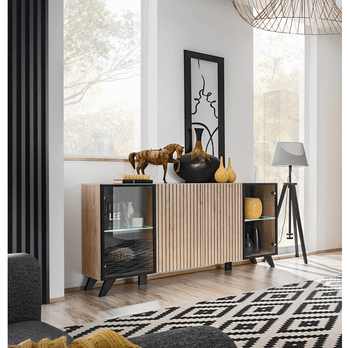 Komoda SEAN prírodná/čierna 1