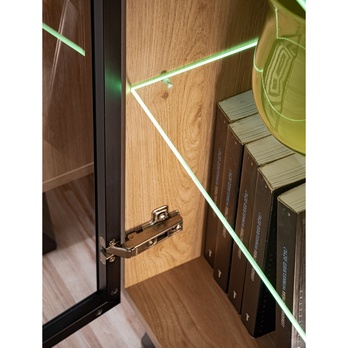 Vysoká vitrína SEAN prírodná/čierna 5