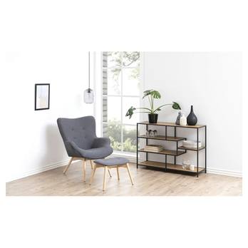 Regál SEANO čierna/divoký dub, šírka 114 cm 5