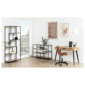 Regál SEANO čierna/divoký dub, šírka 114 cm 6