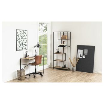 Regál SEANO čierna/divoký dub, šírka 77 cm 5