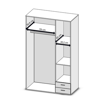 Šatníková skriňa SEBA 3 dub sonoma 2