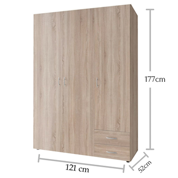 Šatníková skriňa SEBA 3 dub sonoma 4