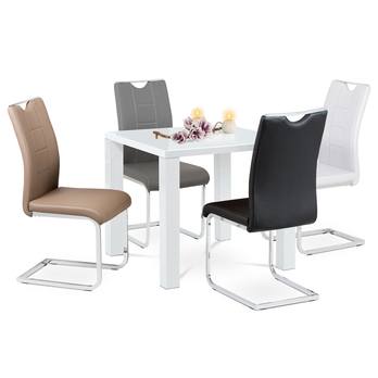 Jedálenský stôl SEBASTIAN biela vysoký lesk, 80x80 cm 1