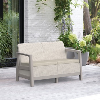 Záhradná pohovka SEDONA 2 svetlosivá/béžová 1