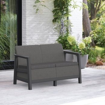 Záhradná pohovka SEDONA 2 sivá/grafitová 1