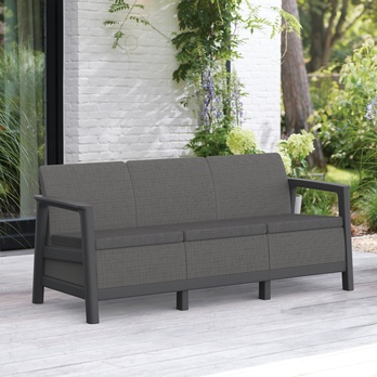 Záhradná pohovka SEDONA 3 sivá/grafitová 1