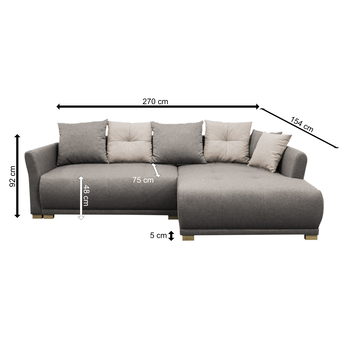 Sedacia súprava SELAVI pravá, svetlosivá 10