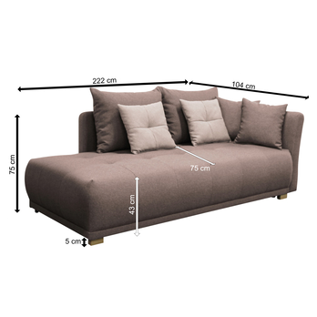 Pohovka/Diván SELAVI pravá, hnedá 9