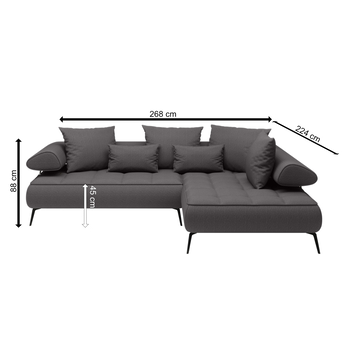 Sedacia súprava SELEDO L pravá, grafitová 7