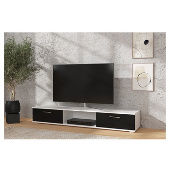 TV stolík SELLA biela matná/čierna matná 1