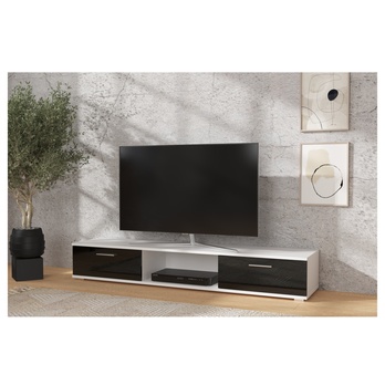 TV stolík SELLA biela matná/čierna lesklá 1