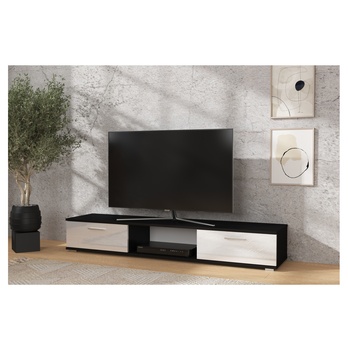 TV stolík SELLA čierna matná/biela lesklá 1