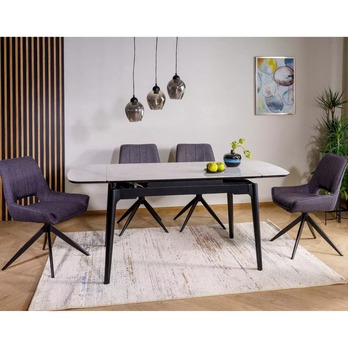 Jedálenský stôl SENTO biela/čierna 1