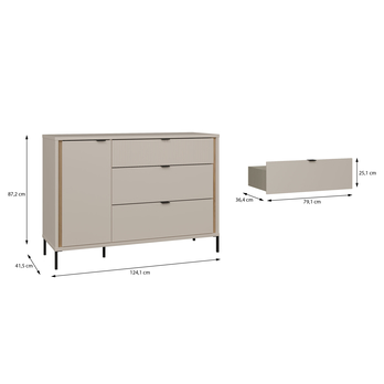 Komoda SERAVEL L piesková/dub mauvella 8