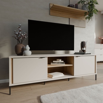 TV komoda SERAVEL piesková/dub mauvella 1