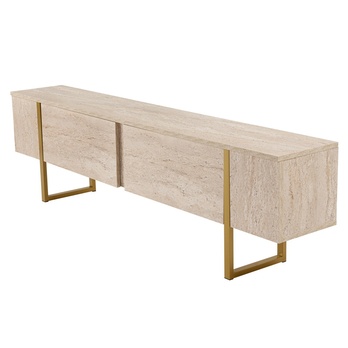 TV stolík SERENITY travertín/zlatá 4