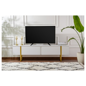 TV stolík SERENITY biela/zlatá 1