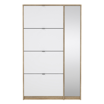 Skriňa na topánky SEVERNE 10 dub/biela vysoký lesk 2