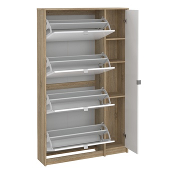 Skriňa na topánky SEVERNE 10 dub/biela vysoký lesk 3