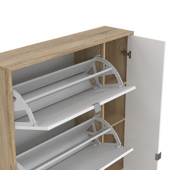 Skriňa na topánky SEVERNE 10 dub/biela vysoký lesk 4