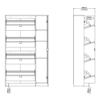 Skriňa na topánky SEVERNE 10 dub/biela vysoký lesk 7
