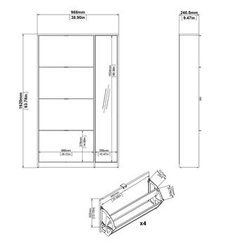 Skriňa na topánky SEVERNE 10 dub/biela vysoký lesk 9