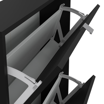 Skrinka na topánky SEVERNE 1 čierna matná 6
