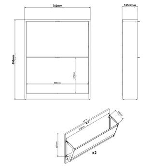 Skrinka na topánky SEVERNE 1 čierna matná 8