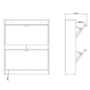 Skrinka na topánky SEVERNE 1 čierna matná 9