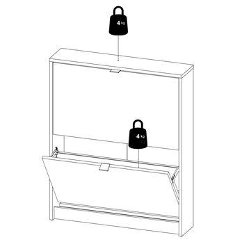 Skrinka na topánky SEVERNE 1 čierna matná 10