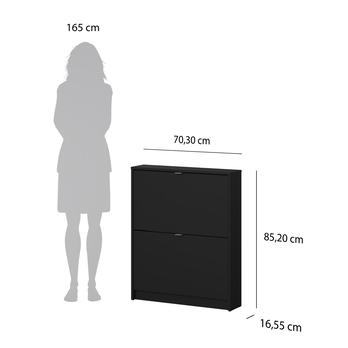 Skrinka na topánky SEVERNE 1 čierna matná 11