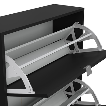 Skrinka na topánky SEVERNE 4 čierna matná 6