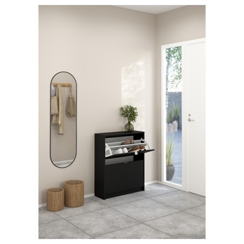 Skrinka na topánky SEVERNE 4 čierna matná 7