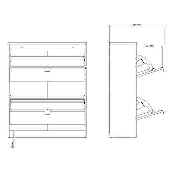Skrinka na topánky SEVERNE 4 čierna matná 8