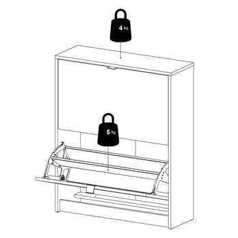 Skrinka na topánky SEVERNE 4 čierna matná 10