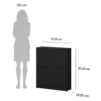 Skrinka na topánky SEVERNE 4 čierna matná 11