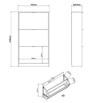 Skrinka na topánky SEVERNE 5 čierna matná 11