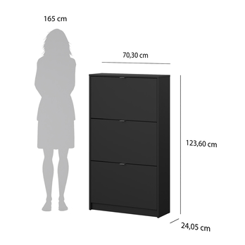 Skrinka na topánky SEVERNE 5 čierna matná 13