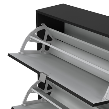 Skrinka na topánky SEVERNE 6 čierna matná 6