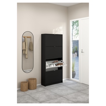 Skrinka na topánky SEVERNE 6 čierna matná 7